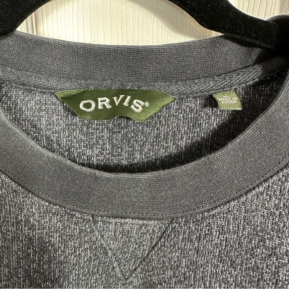 Orvis sweater, gray/white, heavyweight. XL. cotton/poly, cozy, warm - Picture 4 of 12